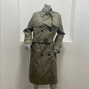 DSCP Valor Collection Classic Olive Trench Coat US Navy Size 10 Vintage